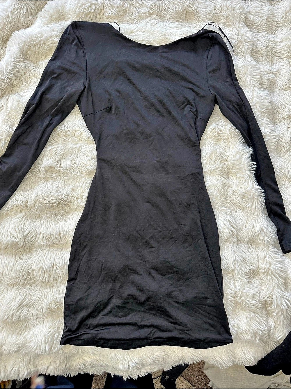 Princess Polly Black Long Sleeve Mini Dress NWT